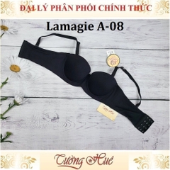 Áo lót nữ Lamagie A-08 Có Gọng Cúp Ngang Trơn Mút Mỏng Lưng Bảng 4 Móc Cài.