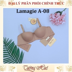 Áo lót nữ Lamagie A-08 Có Gọng Cúp Ngang Trơn Mút Mỏng Lưng Bảng 4 Móc Cài.