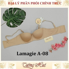 Áo lót nữ Lamagie A-08 Có Gọng Cúp Ngang Trơn Mút Mỏng Lưng Bảng 4 Móc Cài.