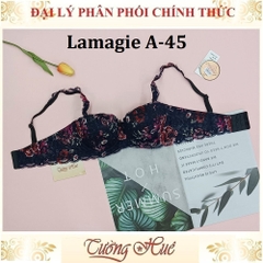 Áo lót nữ Lamagie A-45 Có Gọng Cúp Ngang Phối Ren Mút Nâng 3cm.