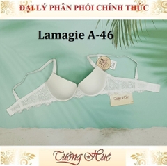 Áo lót nữ Lamagie A-46 Có Gọng Trơn Phối Ren Lưng Mút Nâng Vừa 2.5cm.