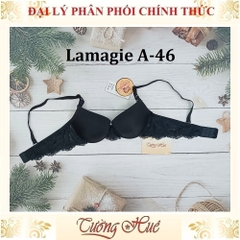 Áo lót nữ Lamagie A-46 Có Gọng Trơn Phối Ren Lưng Mút Nâng Vừa 2.5cm.