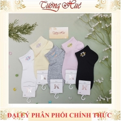 VỚ MEIMING KIỂU DÁNG BASIC TRƠN CỔ NGẮN THÊU CHỮ LUCK NHIỀU MÀU ( SHOP GIAO MÀU NGẪU NHIÊN )