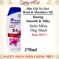 Dầu Gội Xả 2in1 Head & Shoulders Mỹ Dưỡng Ẩm Da Đầu Sạch Gàu - 370ml