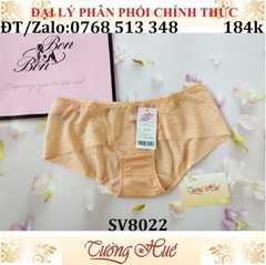 Quần lót nữ Bon Bon SV8022 ren lưới hoa văn không viền may, lưng thấp vừa.
