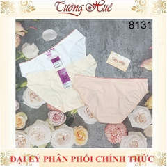 Quần lót nữ annie QE 8131 trơn lưng thấp lưng viền màu.