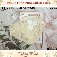 Quần lót nữ Corèle V. 0297B quần lót trơn phối lưới, lưng vừa (FORM LỚN).