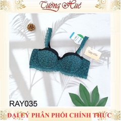 Áo lót nữ Relax RAY035 Cúp Ngang Phối Ren Lưới Đệm Mút Vừa Tầm 1cm.