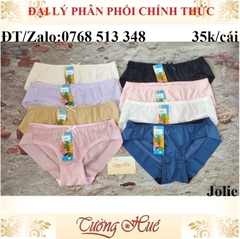 Quần lót nữ Jolies trơn lưng thấp không viền mông.