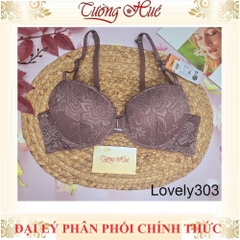 Áo Lót nữ Lovely303 Cài Trước Ren Có Gọng Mút Đệm 3.5cm Cúp Ngang Dây Tùy Chỉnh Tháo Rời 2 Kiểu Mặc