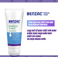 Tẩy Tế Bào Da Mặt BENZAC Blackhead Control Scrub Làm Sạch Mụn Đầu Đen Cho Da Dầu Mụn 60g