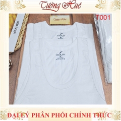 Áo Thun Ba Lỗ Sovitex By relax T001 Cổ Chữ U Trắng Cotton Thun Co Dãn Không Viền May 2 Bên Hông