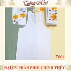 Áo Thun Ba Lỗ Sovitex By relax T001 Cổ Chữ U Trắng Cotton Thun Co Dãn Không Viền May 2 Bên Hông