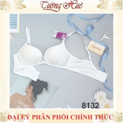 Áo lót nữ annie Bra 8132 B áo ngực nâng phối ren hoa không gọng.
