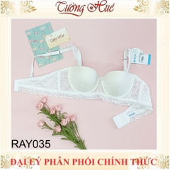 Áo lót nữ Relax RAY035 Cúp Ngang Phối Ren Lưới Đệm Mút Vừa Tầm 1cm.