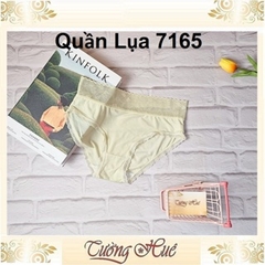 Quần Lót Nữ 7165 Lụa Trơn Viền Tim Lưới Lưng Cao.