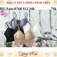 Áo bra 2 dây mảnh ren 036 cúp tam giác cỡ lớn.