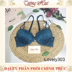 Áo Lót nữ Lovely303 Cài Trước Ren Có Gọng Mút Đệm 3.5cm Cúp Ngang Dây Tùy Chỉnh Tháo Rời 2 Kiểu Mặc