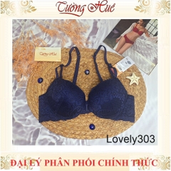 Áo Lót nữ Lovely303 Cài Trước Ren Có Gọng Mút Đệm 3.5cm Cúp Ngang Dây Tùy Chỉnh Tháo Rời 2 Kiểu Mặc