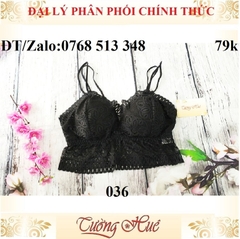 Áo bra 2 dây mảnh ren 036 cúp tam giác cỡ lớn.
