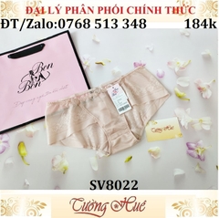 Quần lót nữ Bon Bon SV8022 ren lưới hoa văn không viền may, lưng thấp vừa.