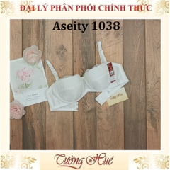 Áo Lót Nữ Đài Loan Aseity 1038 Có Gọng Cúp Ngang Trơn Phối Ren Mút Mỏng.