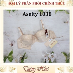 Áo Lót Nữ Đài Loan Aseity 1038 Có Gọng Cúp Ngang Trơn Phối Ren Mút Mỏng.