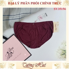 Quần lót nữ Bon Bon SV35156 trơn phối lưới, lưng vừa.