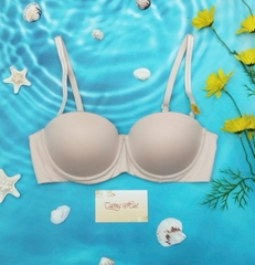 Áo Lót Nữ JINTANA JBD303 Trơn Cúp Ngang Bảng Lưng Vừa Dây Tháo Rời