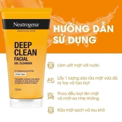 Sữa Rửa Mặt Sạch Sâu Neutrogena Deep Clean Facial Gel Cleanser 150ml - Cam