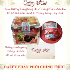 Kem Dưỡng Trắng Sáng Da - Chống Nhăn - Săn Da ENYA Tinh Chất Linh Chi & Đông Trùng - 30g - Đỏ.