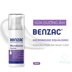 Sữa dưỡng ẫm cân bằng hệ vi sinh cho da dầu mụn và nhạy cảm Benzac Microbiome 50ml