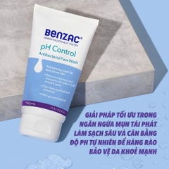 Sữa rửa mặt diệt khuẩn & cân bằng pH cho da mụn BENZAC pH Control Antibacterial Wash 150ml