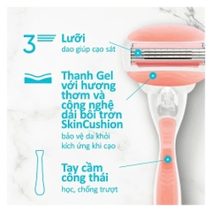Dao Cạo Nữ Gillette Venus Hoa Trà Trắng Venus Comfortglide White Tea (1 Cán + 2 Đầu Dao)