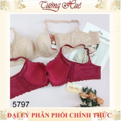 Áo Lót Nữ Đài Loan Aseity 5797 Có Gọng Bảng Lưng To Phối Ren Mút Siêu Mỏng Cúp C và D