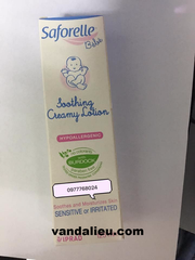 SAFORELLE SOOTHING CREAM LOTION 125ML . LOTION GIẢM KÍCH ỨNG DA , GIẢM NGỨA DO HĂM TÃ , RÔM SẢY , MẨN NGỨA .