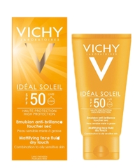 VICHY IDEAL SOLEIL MATIFYING FACE FLUID DRY TOUCH SPF 50 UVA+UVB. KEM CHỐNG NẮNG BẢO VẸ DA MẶT, KHÔNG GÂY NHỜN RÍT SPF 50, PA+++