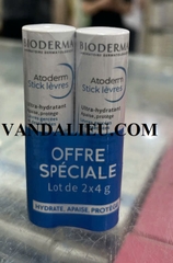 BIODERMA STICK LEVRES 2 THỎI x 4G. SON DƯỠNG BIODERMA DÙNG CHO MÔI KHÔ NỨT NẺ VÀ TỔN THƯƠNG. SET 2 THỎI 4G