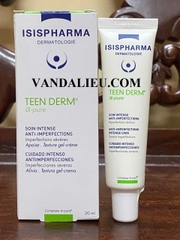 MẪU MỚI  ISIS PHARMA TEEN DERM ALPHA PURE 30ML. KEM HỖ TRỢ TRỊ MỤN TRỨNG CÁ.