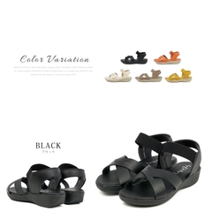 SANDALS của Partir d'abord 安心と信頼の日本製【MADE IN JAPAN】【Livre de Poche/リーヴルドポッシュ】【S(22cm)～LL(25cm)】究極の次世代型 コンフォートサンダル 国産 ★SALE特別価格★【送料無料】Livre de Poche 日本製 サンダル レディース ウェッジソール 歩きやすい アンクルストラップ サンダル ローヒール 履きやすい ゴムフィットサンダル ぺたんこ 軽量 疲れない クロスベルト バックベルト 脱げない 黒 白 32363