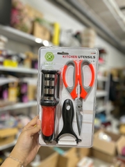 Bộ dụng cụ nhà bếp đa năng 3 món (kéo, mài dao, nạo )
