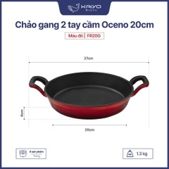 Chảo gang Oceno size 20 Nhật Bản