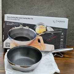 Chảo chống dính vân nổi Kaiyo Nhật Bản - sâu lòng 24