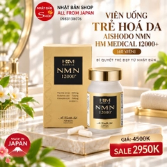 VIÊN UỐNG TRẺ HOÁ DA AISHODO NMN HM MEDICAL 12000+ – 60 VIÊN