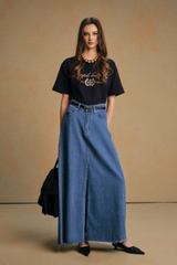 Kaita Jeans Maxi Skirt