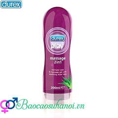 Gel Bôi Trơn Durex Play Massage 2 in 1 Aloe Vera Soothing Lube Nha Đam 200ml