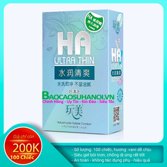 Bao Cao Su HA Ultra Thin Màu Xanh Hộp 100 Chiếc Nội Địa Trung Quốc