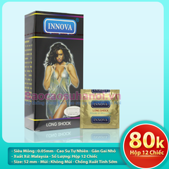 Bao Cao Su Innova Màu Đen Long Shock Hộp 12 Chiếc Chính Hãng