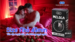 Bao Cao Su OLO Melola Mã M49GSt Size Nhỏ 49mm Gân Gai Chống Xuất Tinh Sớm Hương Dâu Hộp 12 Chiếc