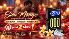 Bao Cao Su OLO 0.01 Size 52mm Siêu Mỏng, Hương vani Hộp 8 Chiếc